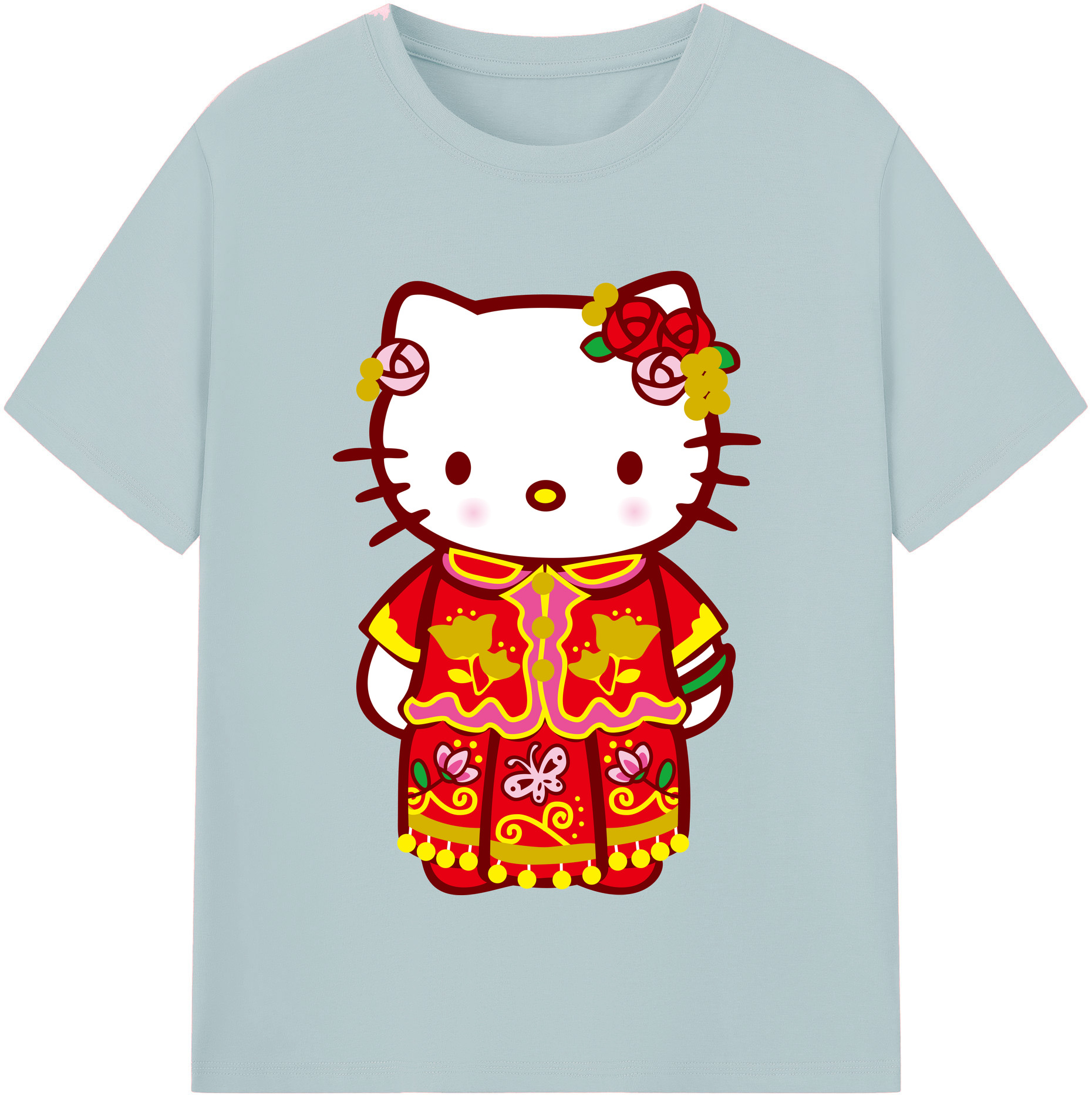 （画像用） Hello Kitty ハローキティ 綿100％半袖Tシャツ（フロントプリント）